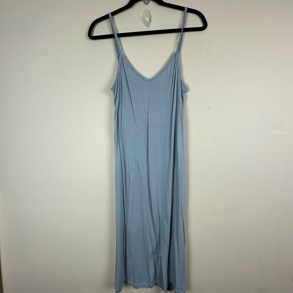 Soft Surroundings Pastel Blue Embroidered Button Front 2pc Maxi Coquette Dress M - Picture 8 of 9